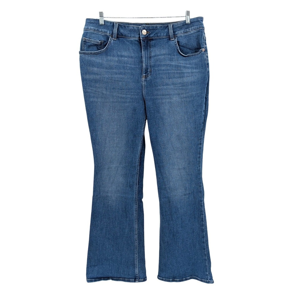 Lee Mini‎ Flare Jeans High Rise Slim Fit Stretch Denim Blue 20W